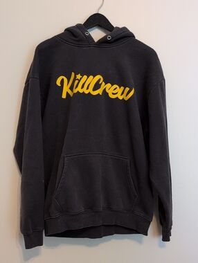 Kill Crew OVERSIZED LUX "SCRIPT" HOODIE - GREY / GOLD